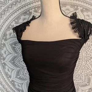 Tadashi Evening Cocktail Midi Little Black Dress